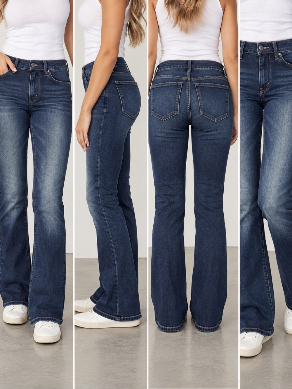 Sonoma Dark Blue Flare Jeans - High-Rise Stretch